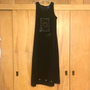 Blue J. Black Faux Suede Artistic Dress